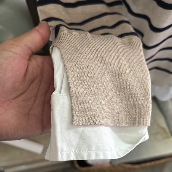 Chico’s Beige and Black Striped Sweater - Picture 2 of 6